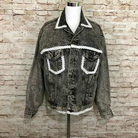 Levi's Jackets & Blazers - Vintage upcycled black denim trucker jacket